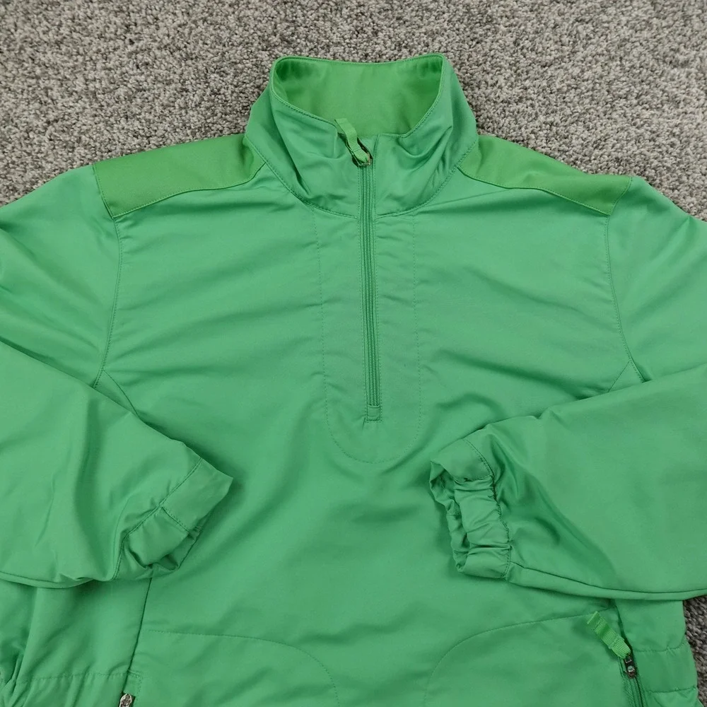 VTG Nike Golf Jacket Womens M Green Pullover 1/4 Zip Mock Windbreaker Y2K Active